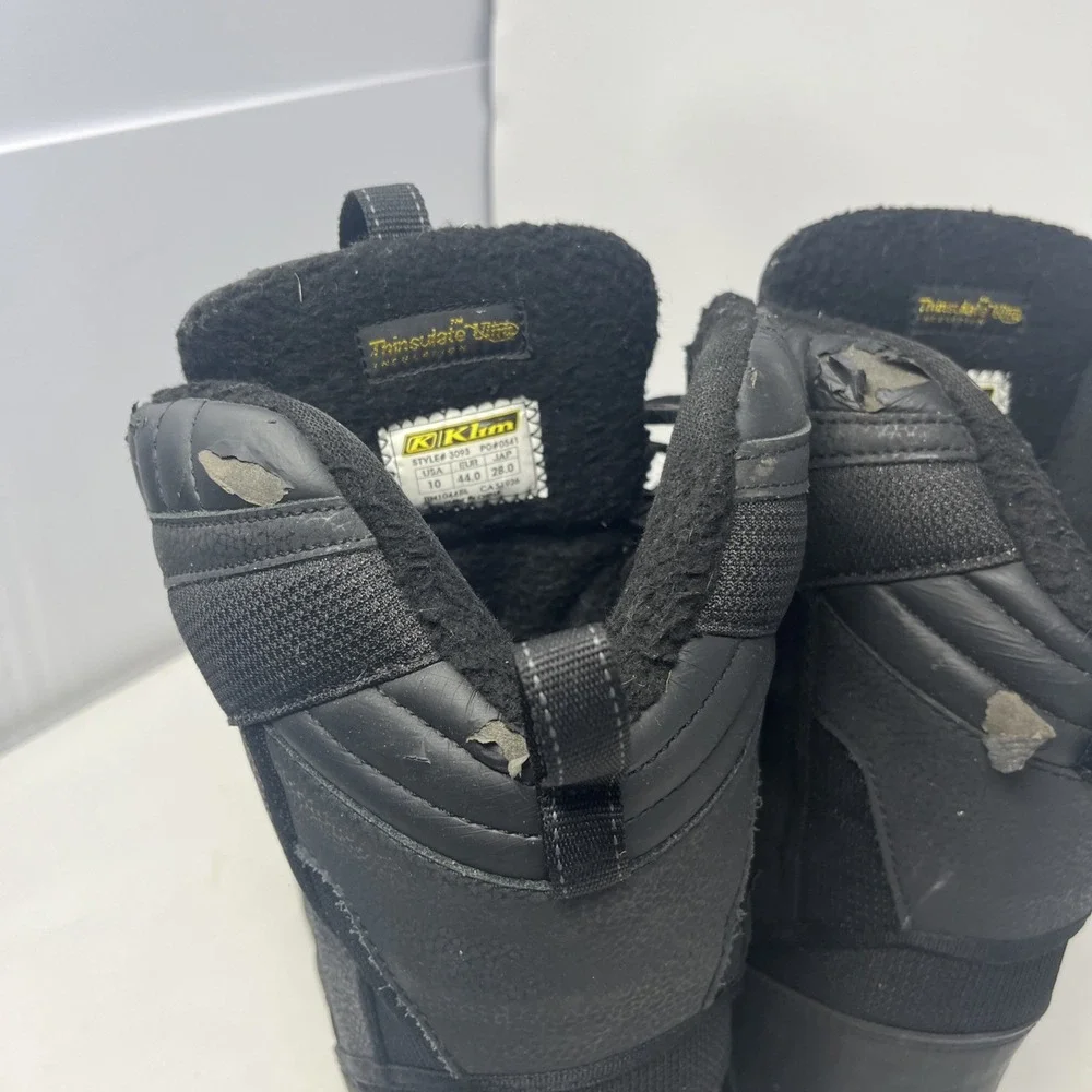 Klim Arctic GTX Black Winter Boots Men's Size 10 Gore-tex Thinsulate 3093